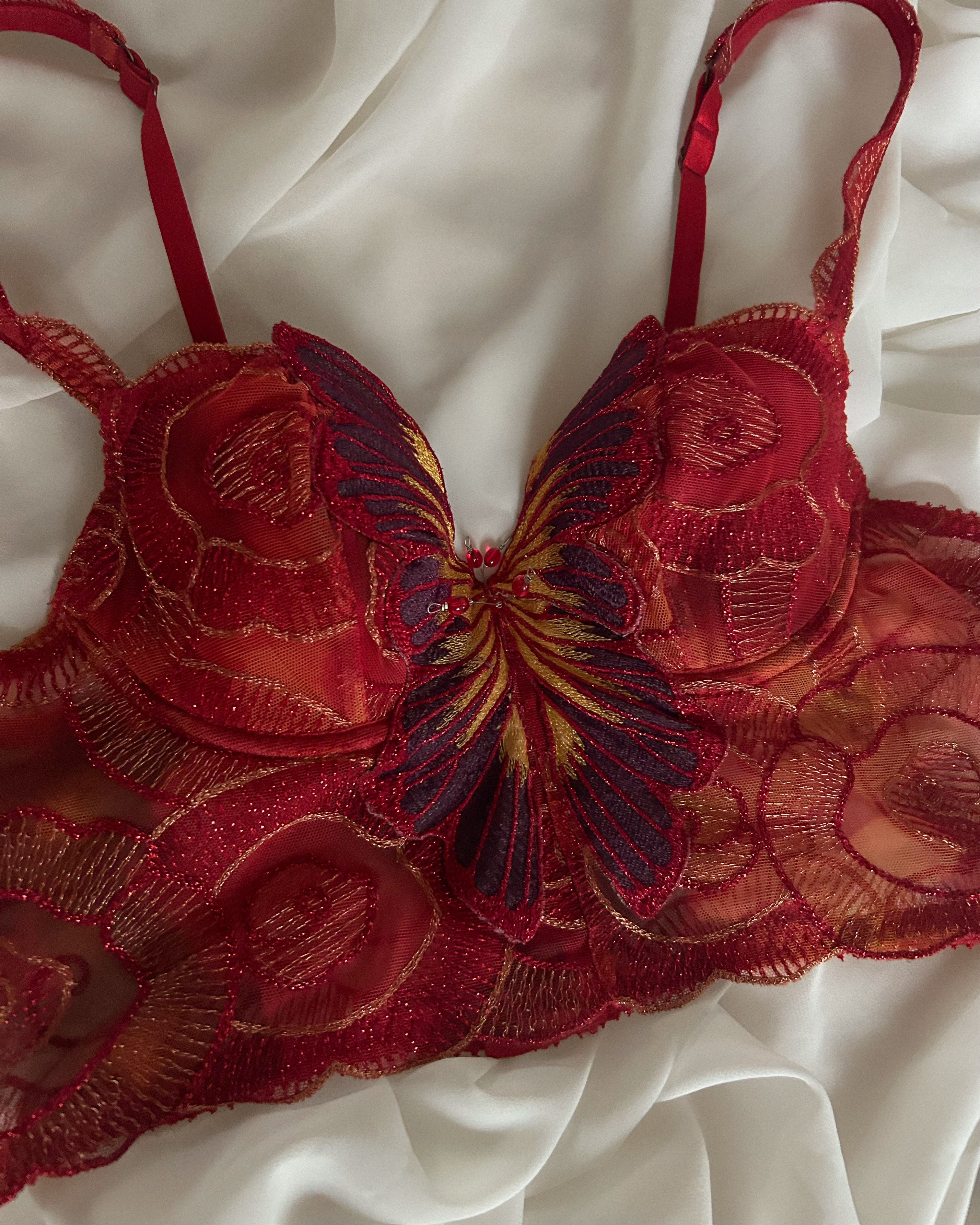 Rare Red Ravage Butterfly Bustier 75B/70C/80A