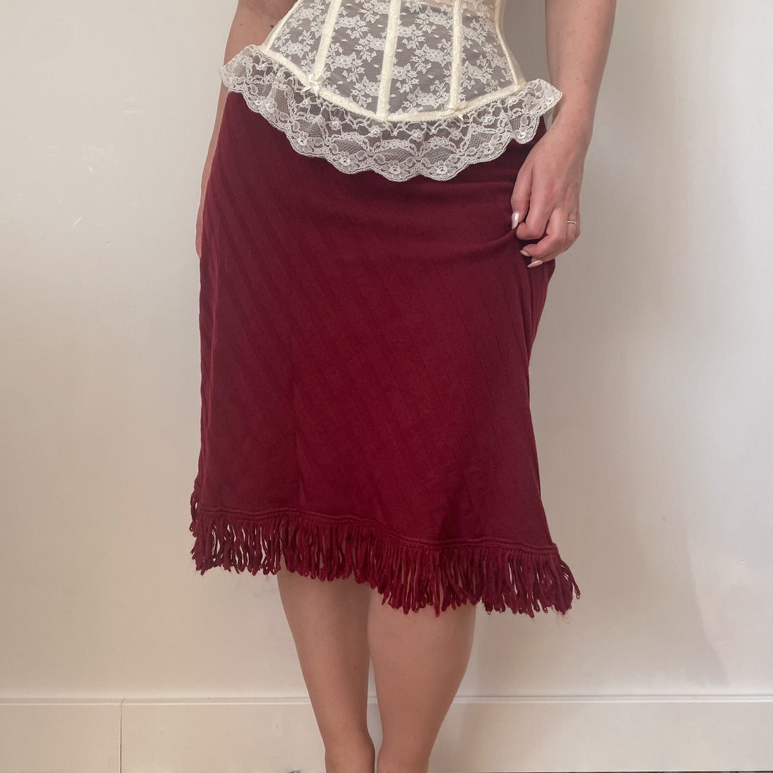 Red Midi Skirt (M/L)