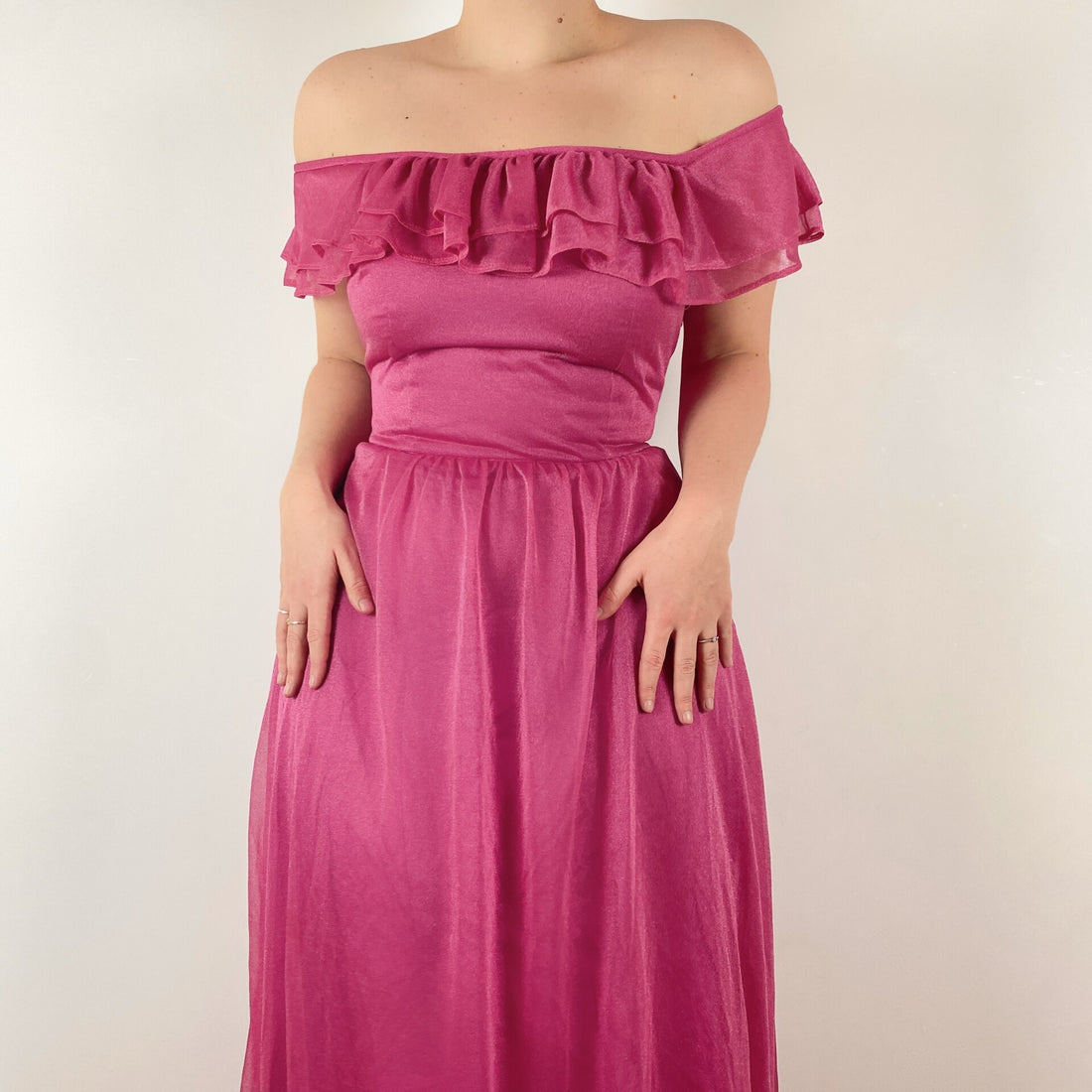 1970s Bright Pink Gown (M)