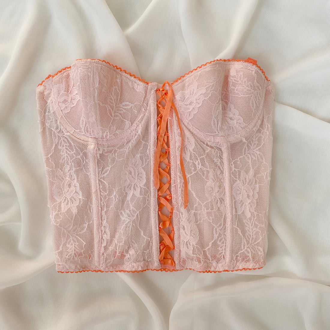 Peach Trim Bustier 65B/60C/70A