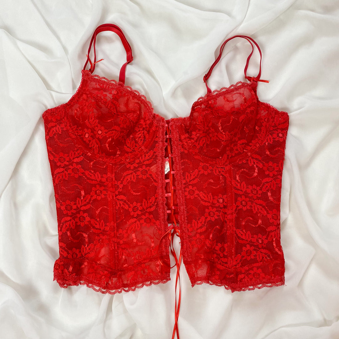 Red Lace Bustier 85B/80C/90A