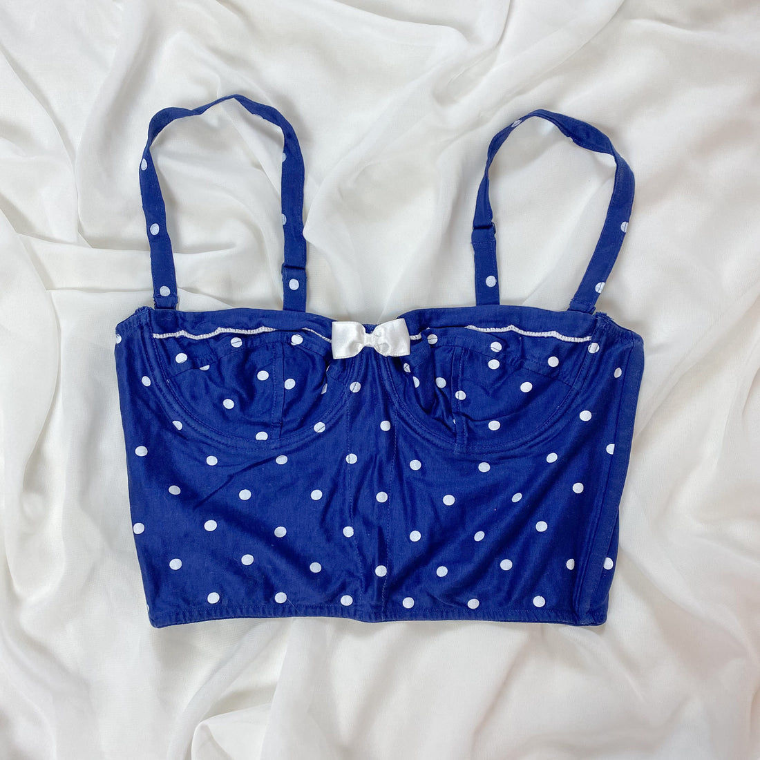 Navy Polkadot Bustier 70B/65C/75A