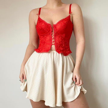 Red Lace Bustier 85B/80C/90A